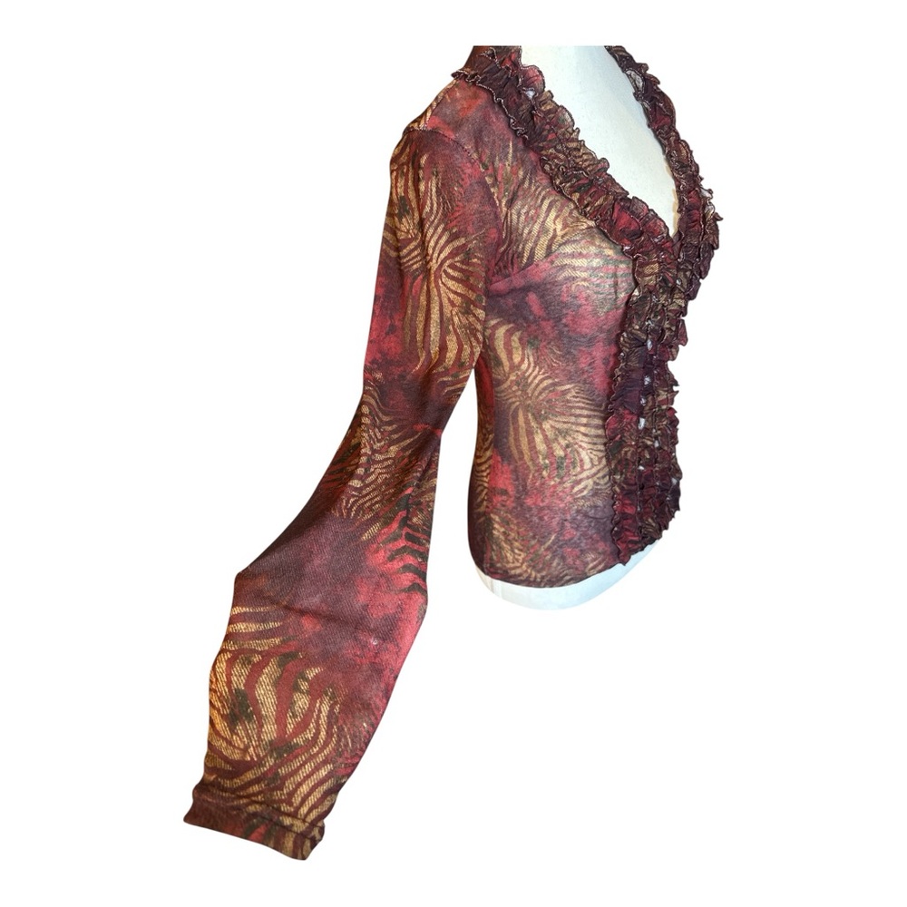 Made In France Women's Floral Ruffle Blouse - Picture 6 of 10